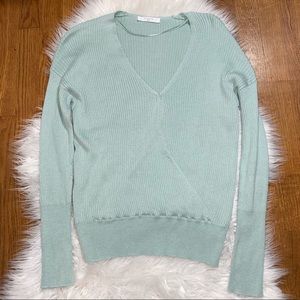 Elodie Ribbed Knit Faux-Wrap Sweater